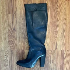 3.1 Phillip Lim Moss Tall Black Leather Boots Block Heel sz 39 (US 8 8.5)
